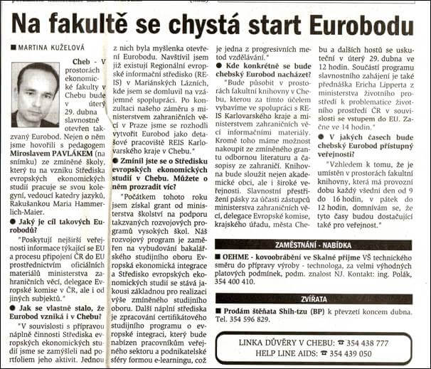 Chebský deník. Příloha: Chebsko. 24. dubna 2003