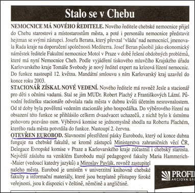 Chebské radniční listy. Červen 2003